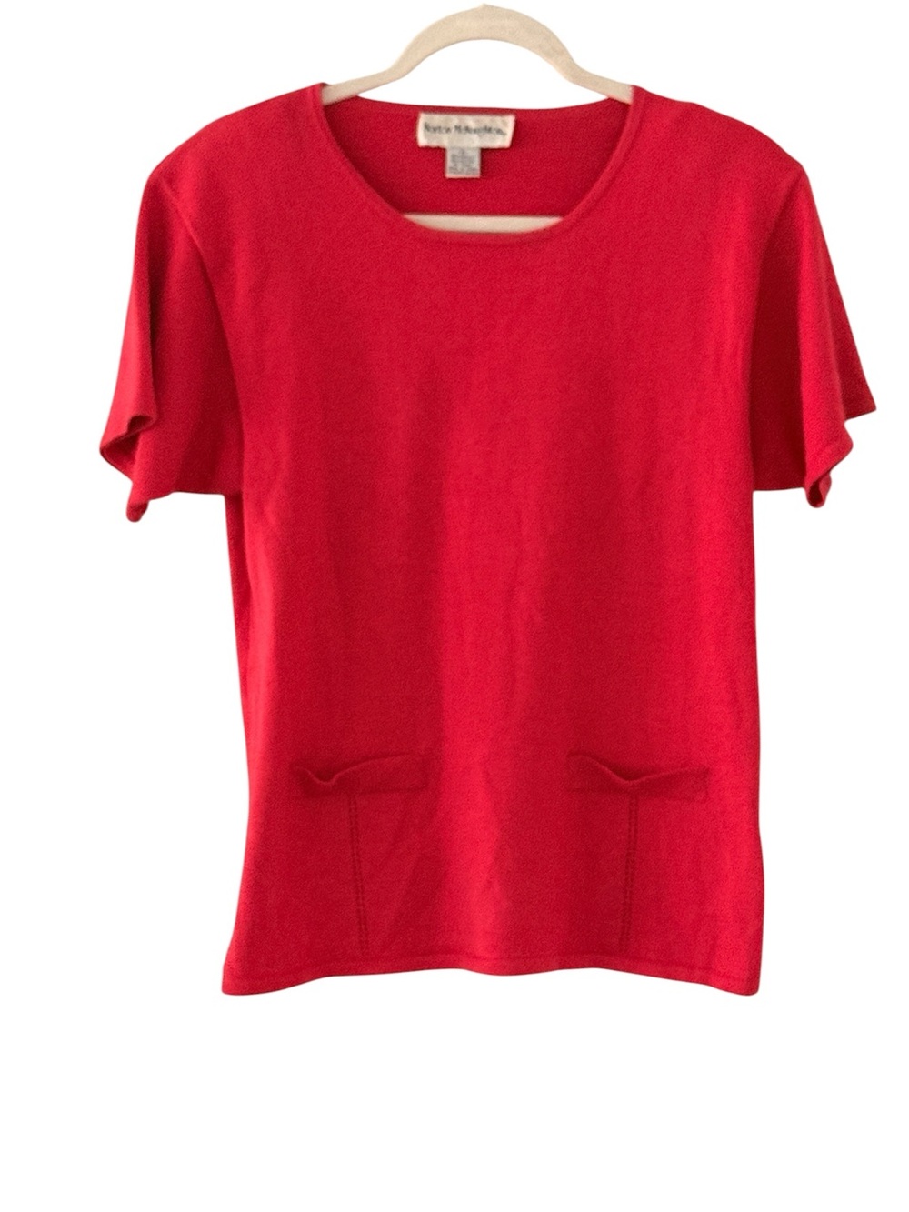 Norton McNaughton Vintage Red Knit Tunic Sweater 80s size S